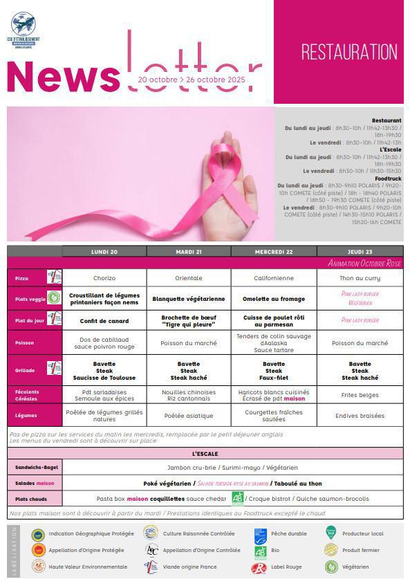 Newsletter du 20 au 24 Octobre 2025.