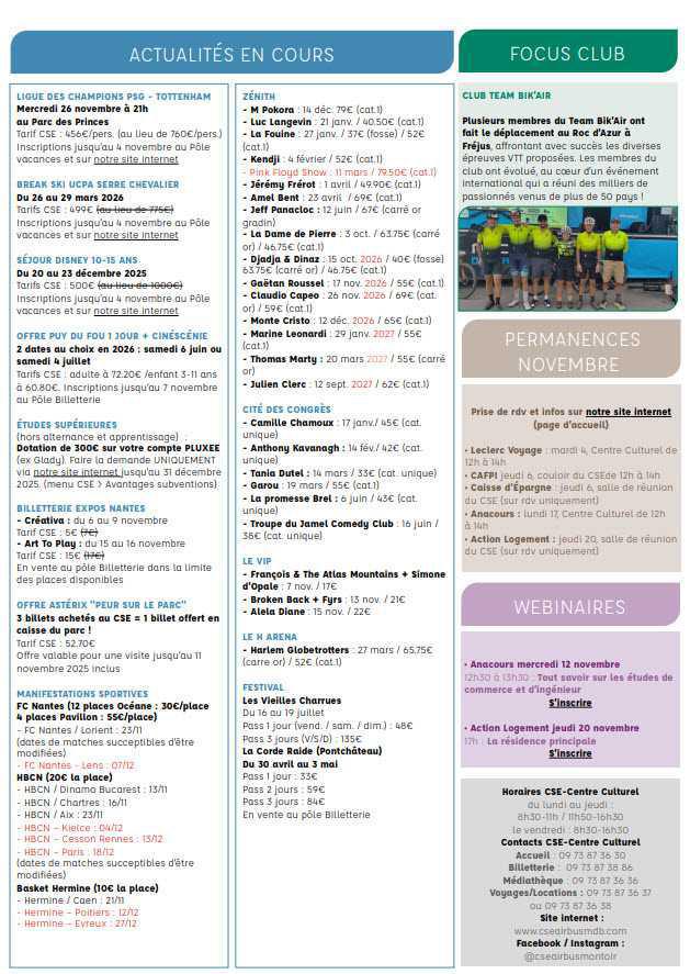 Newsletter du 3 au 9 Novembre 2025