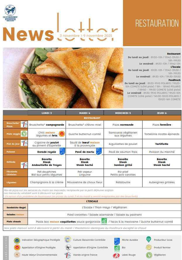 Newsletter du 3 au 9 Novembre 2025
