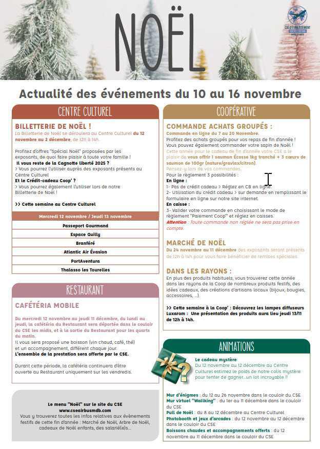Newsletter du 10 au 16 novembre 2025