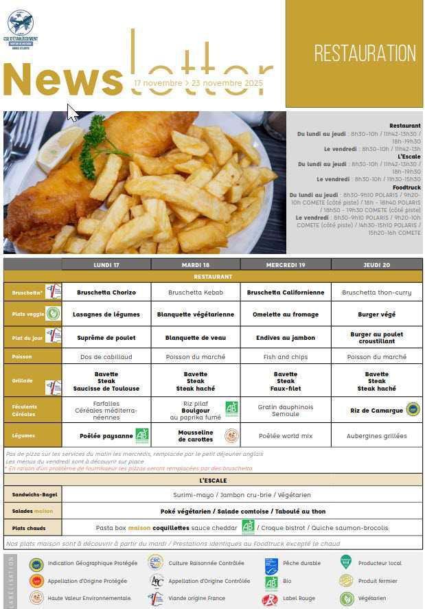 Newsletter du 17 au 23 Novembre 2025