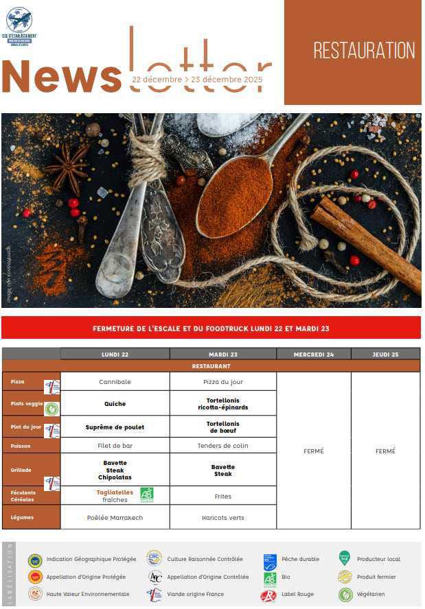 Newsletter du 22 décembre 2025 au 11 janvier 2026