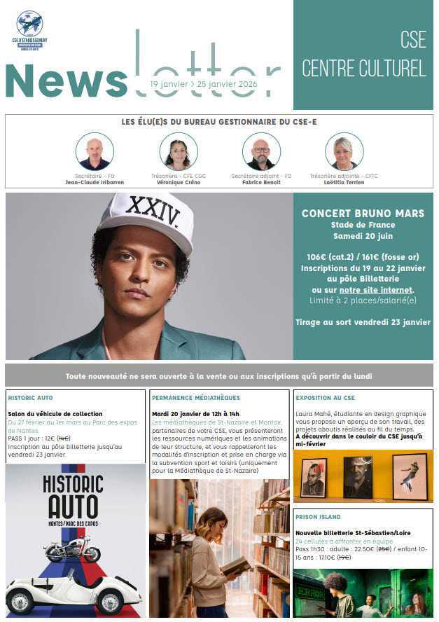 Newsletter du 19 au 25 janvier 2026