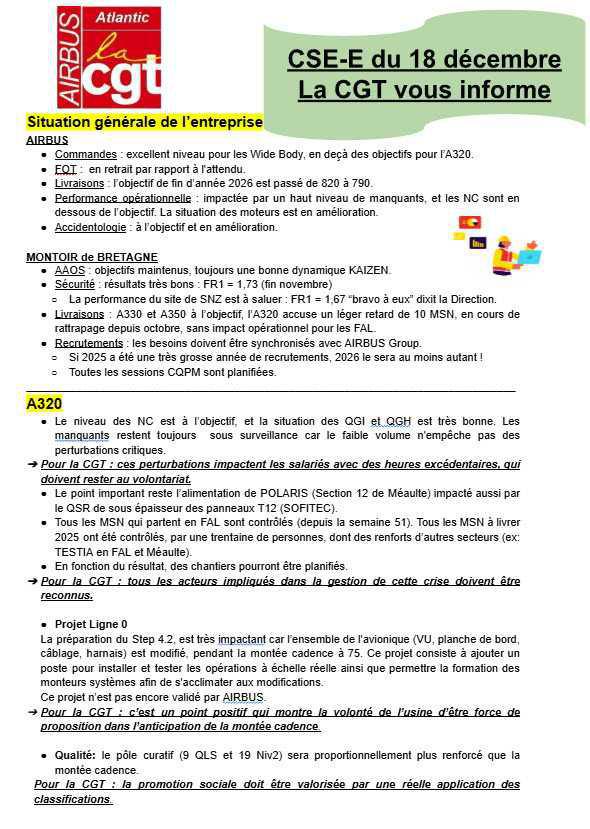 Compte rendu du CSE-E du 18 décembre 2026