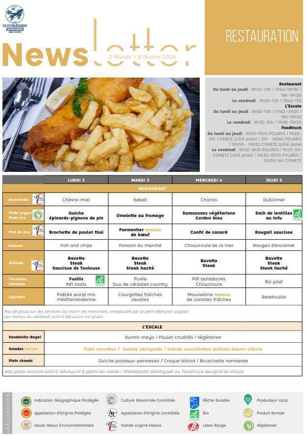 Newsletter du 2 au 8 février 2026