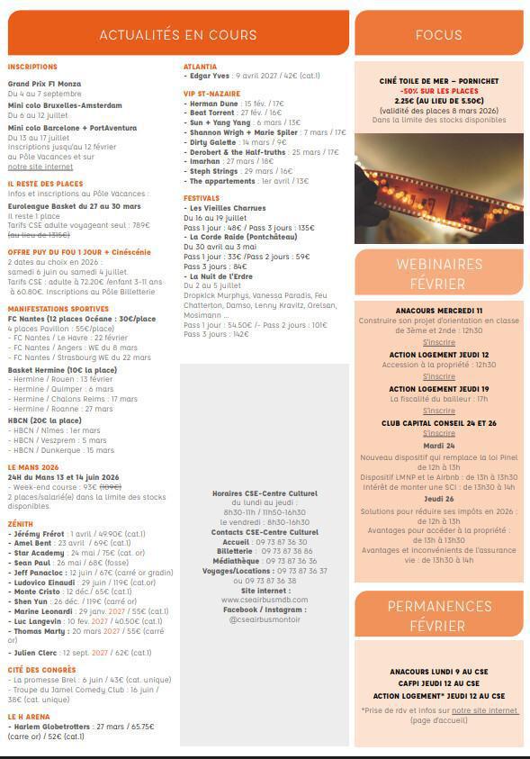 Newsletter du 09 au 13 février 2026