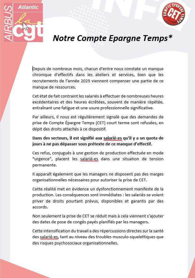 Notre Compte Epargne Temps (CET)