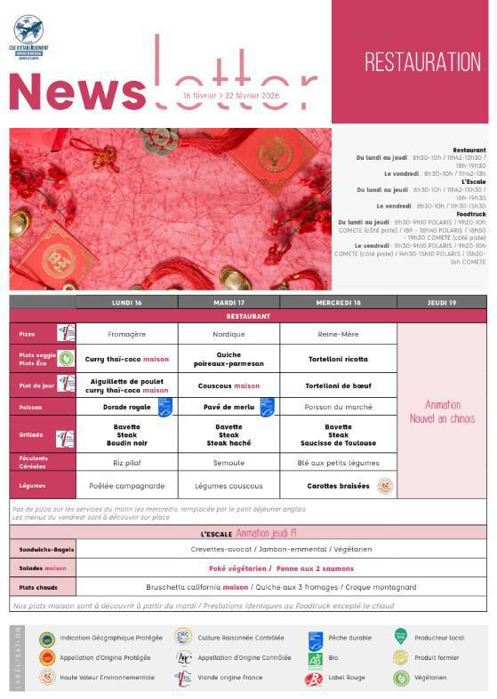 Newsletter du 16 au 20 février 2026.