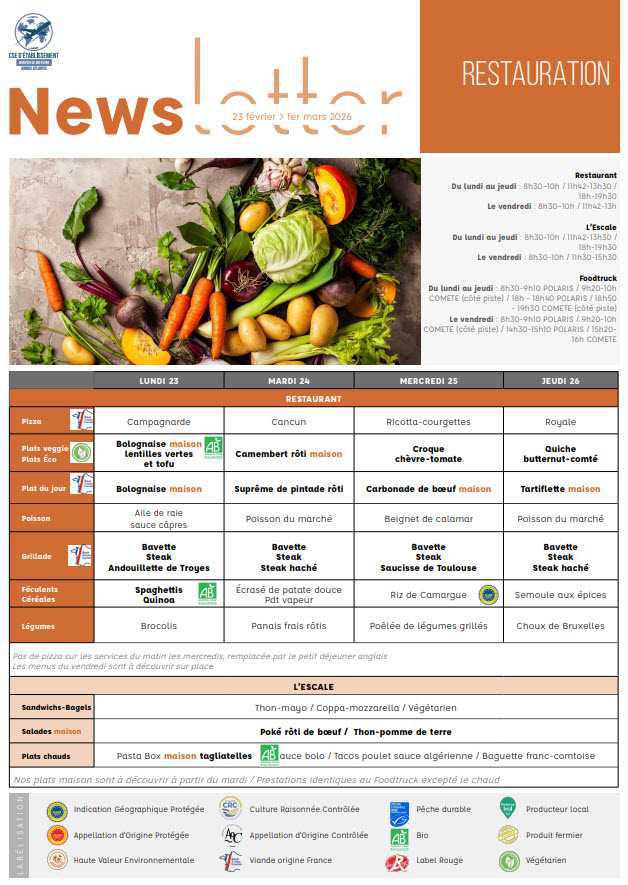 Newsletter du 23 février au 1er mars 2026