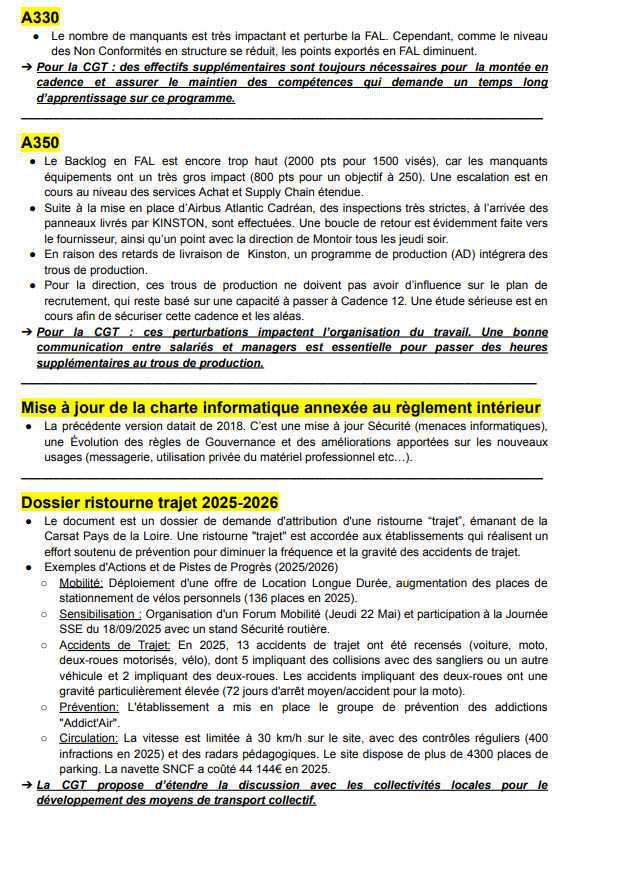Compte rendu du CSE-E du 26 février 2026