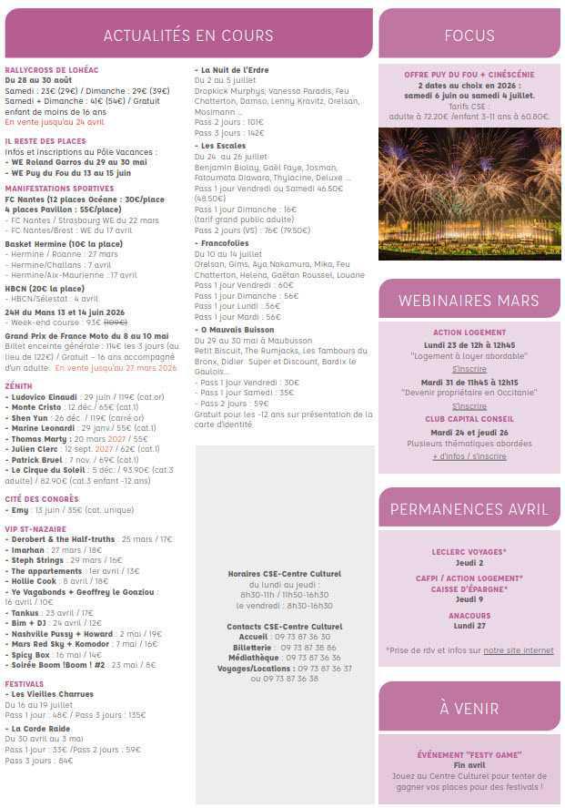 Newsletter du 23 au 29 mars 2026