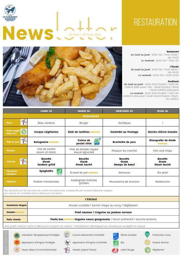 Newsletter du 23 au 29 mars 2026