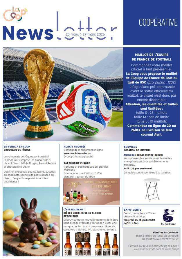 Newsletter du 23 au 29 mars 2026