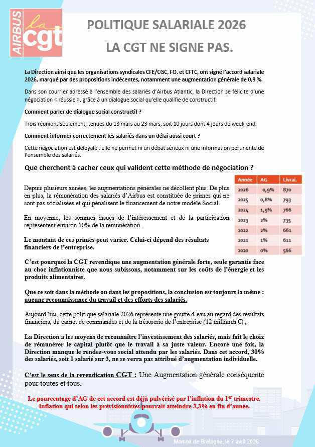 Négociations salariales : la CGT ne signe pas