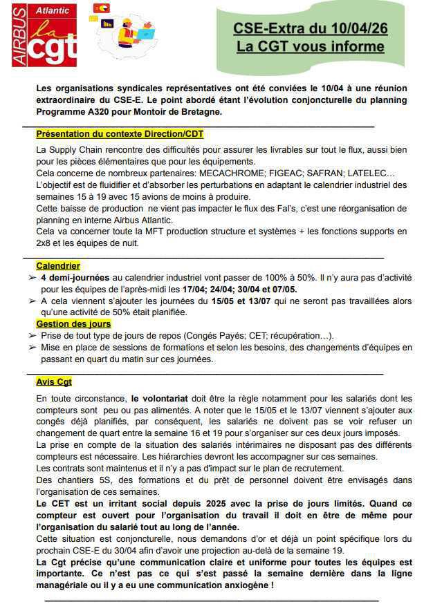 CSE Extra du 10 avril 2026