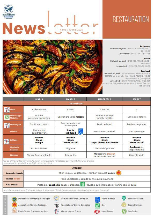 Newsletter du 04 au 07 Mai 2026.