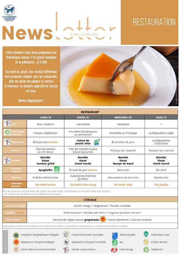 Newsletter du 18 au 24 mai 2026