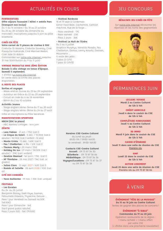 Newsletter du 1er au 7 juin 2026