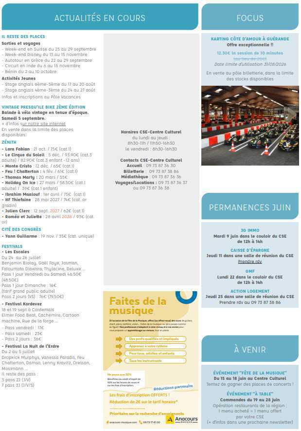 Newsletter du 8 au 14 juin 2026