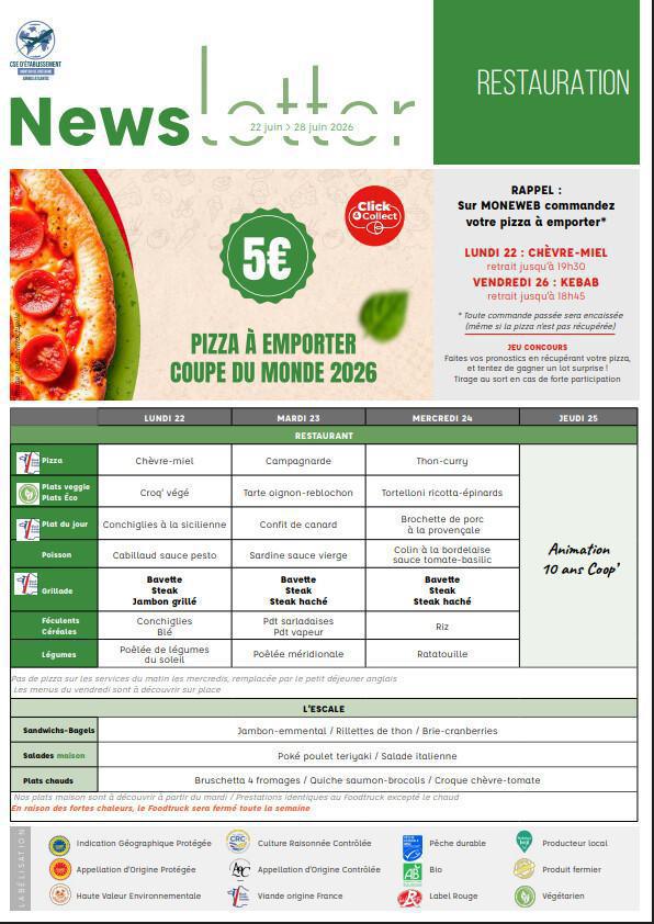 Newsletter du 22 au 26 Juin 2026.