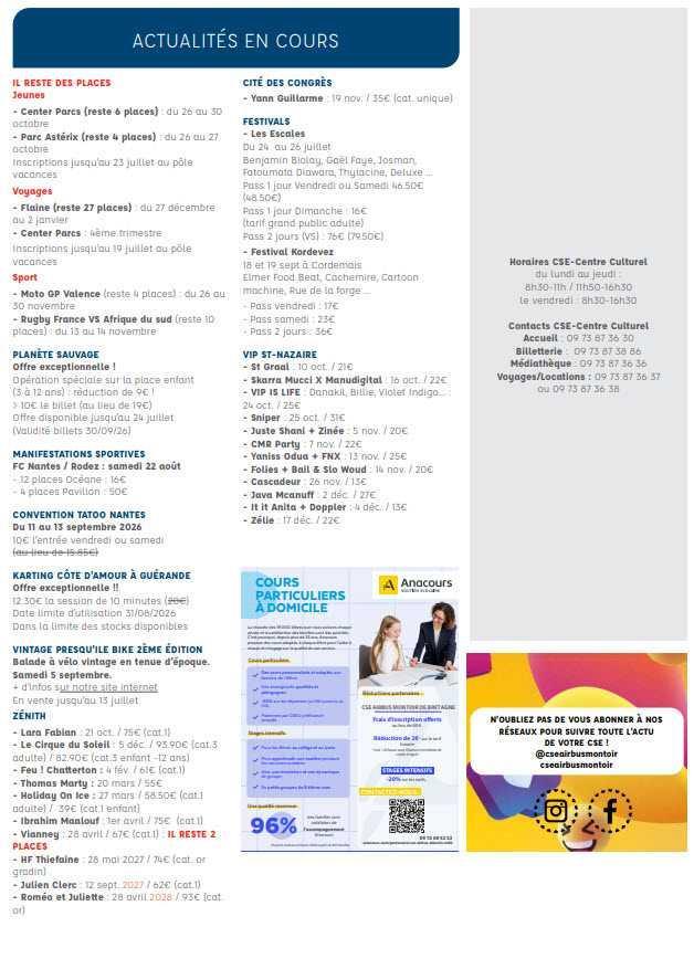 Newsletter du 13 au 19 juillet 2026