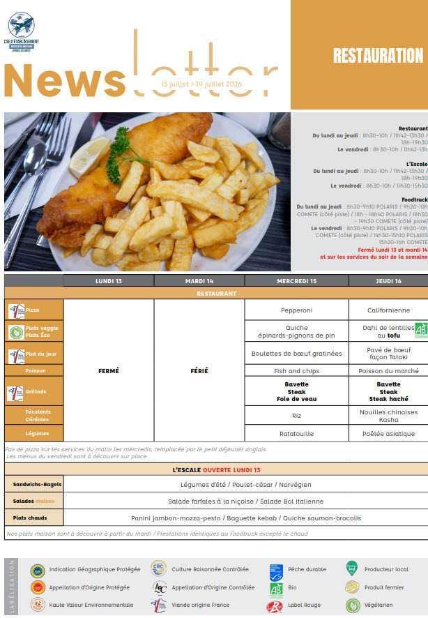 Newsletter du 13 au 19 juillet 2026