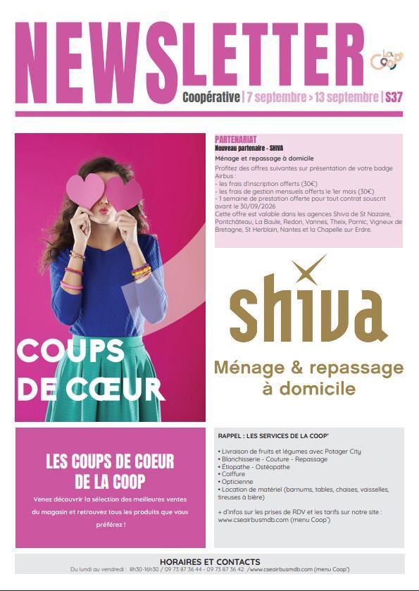 Newsletter du 07 au 11 septembre 2026.