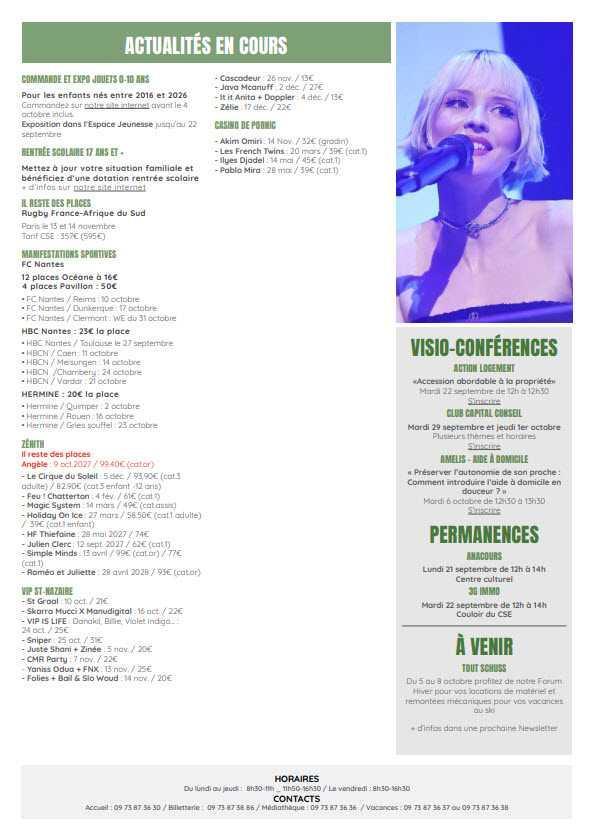 Newsletter du 21 au 25 septembre 2026.