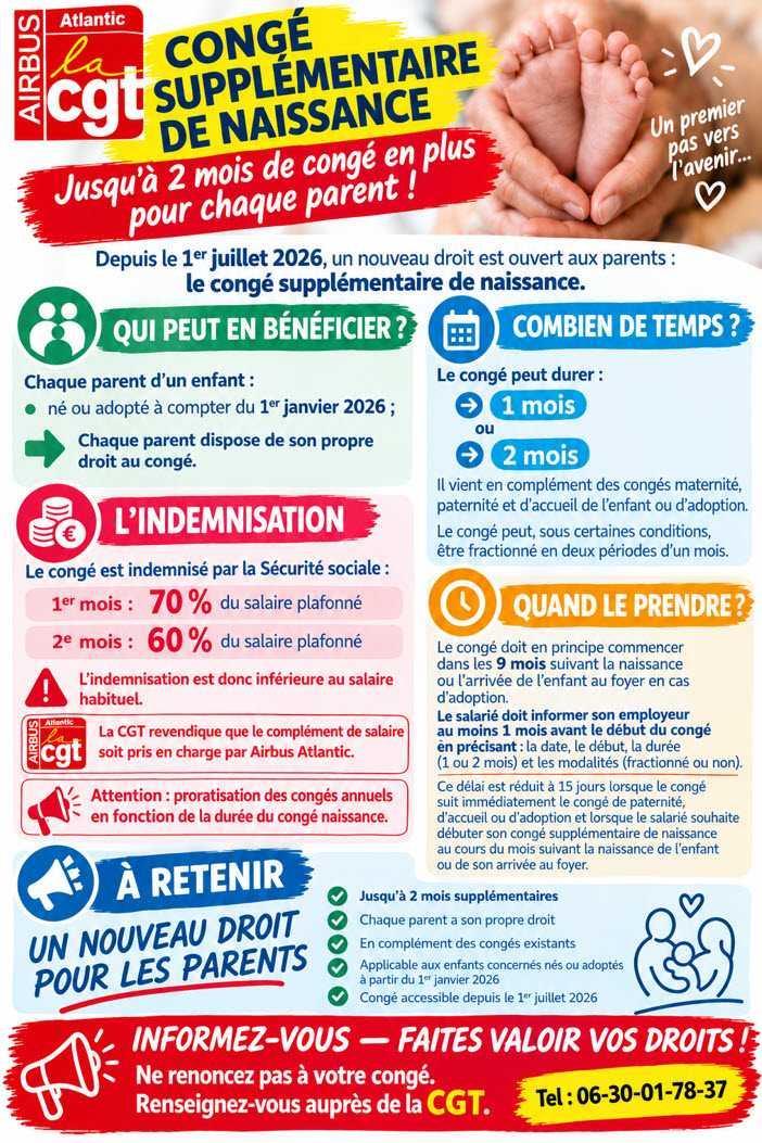 Congés supplémentaires de naissance