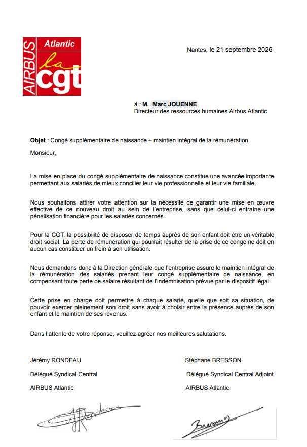 Congés supplémentaires de naissance