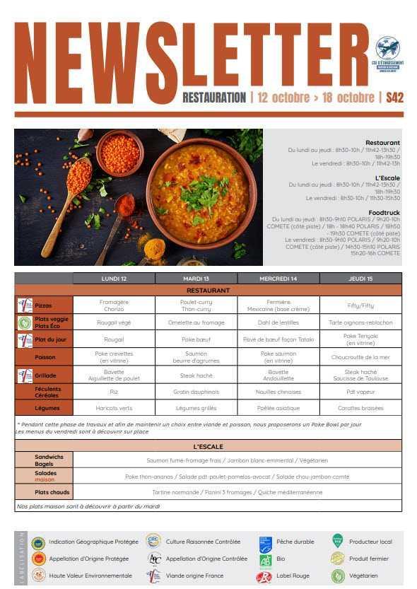 Newsletter du 12 au 16 Octobre 2026.