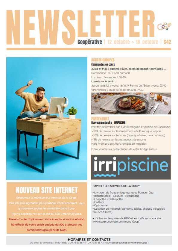 Newsletter du 12 au 16 Octobre 2026.