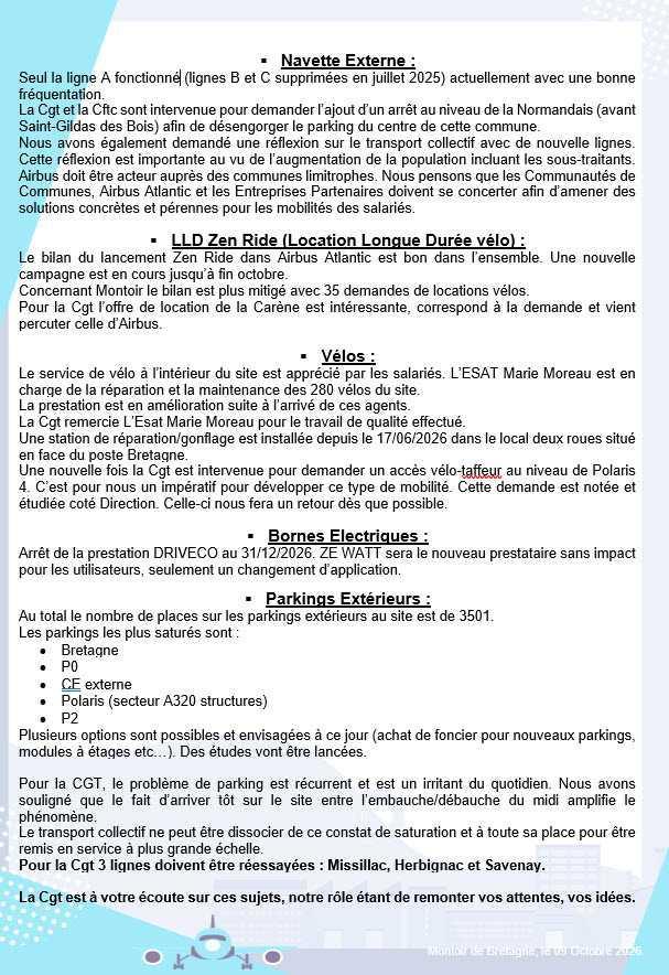 Compte rendu réunion transport et infrastructures