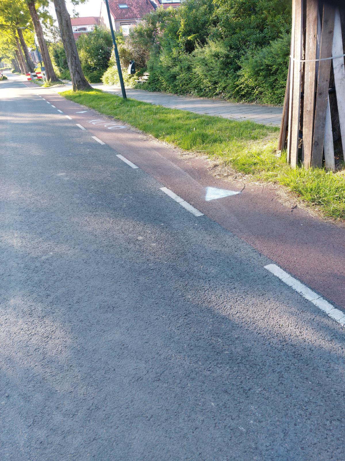 Ledigen rolcontainers en asfalteren Ewisweg