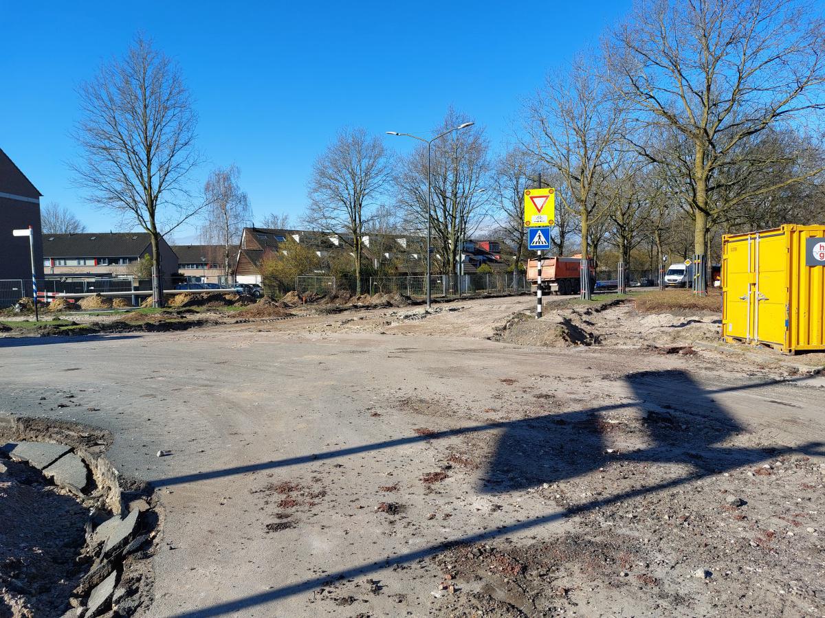Voortgang werkzaamheden rotonde Vijverbosweg