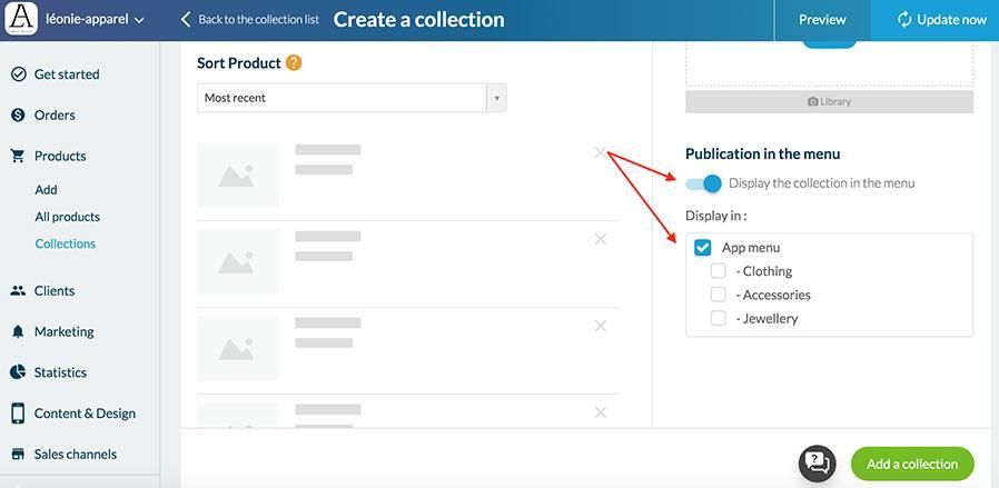 Add Collection Image Create a Collection