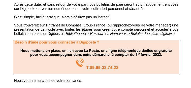 digipost info et téléphone