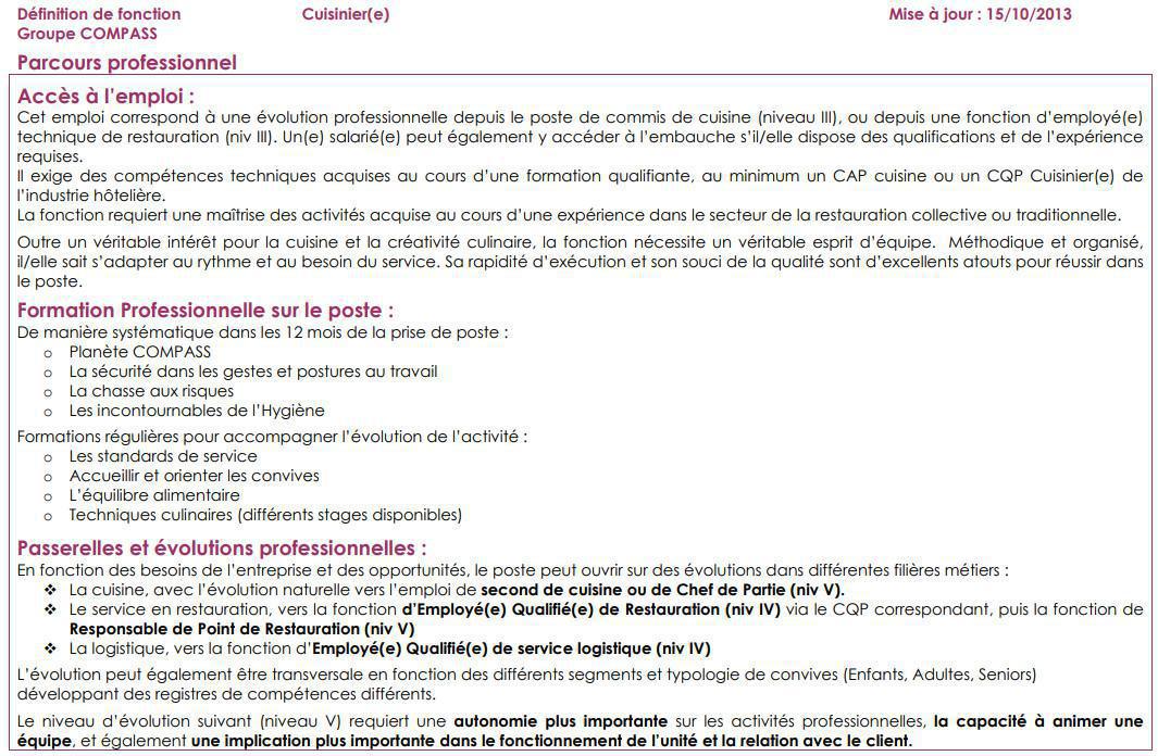 FICHE DE POSTE FICHE DE POSTE