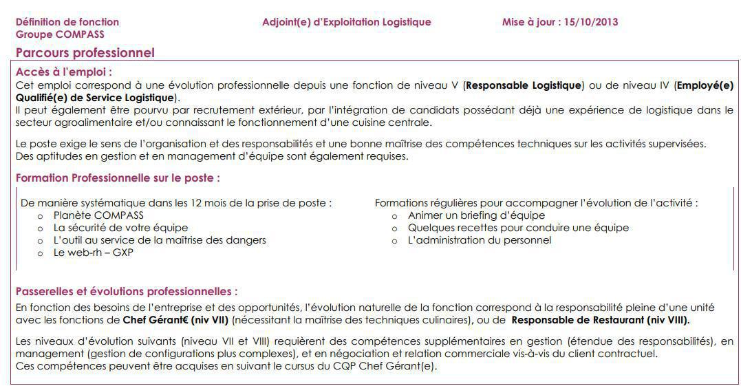 FICHE DE POSTE FICHE DE POSTE