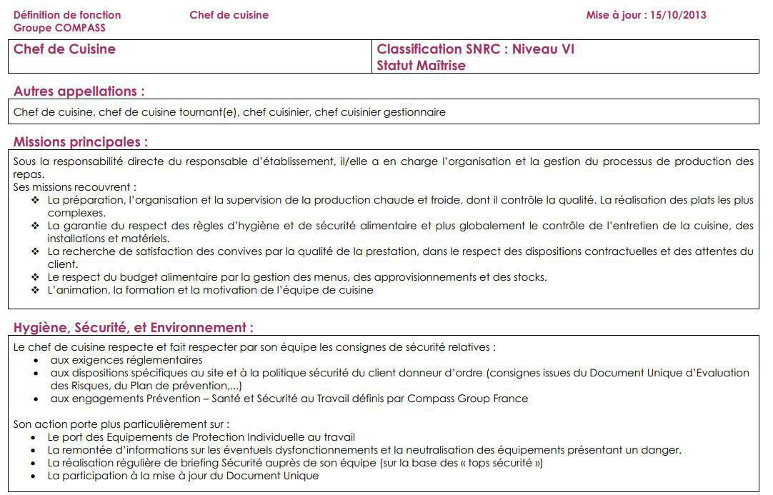 FICHE DE POSTE FICHE DE POSTE