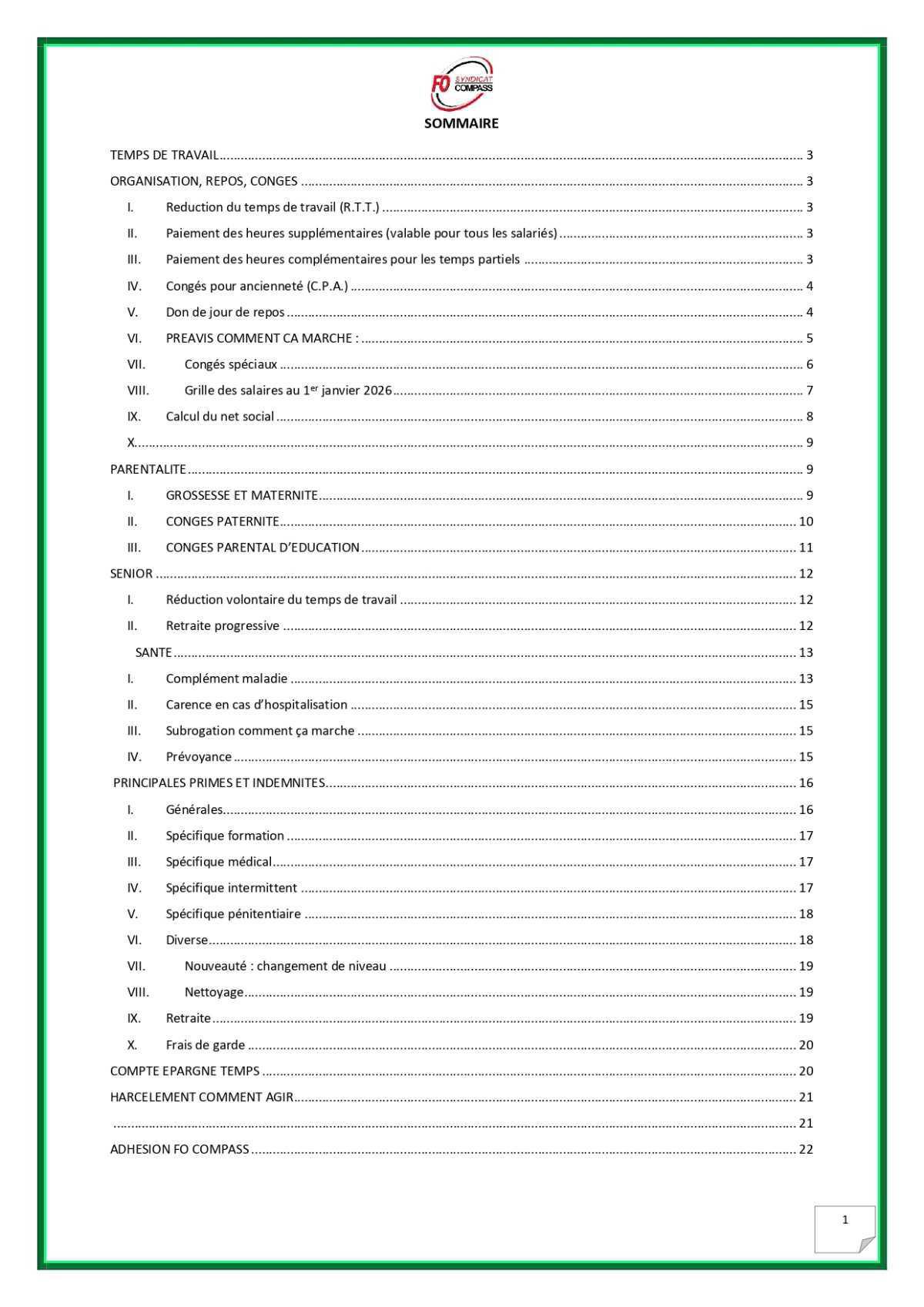 Votre livret des avantages sociaux 2026