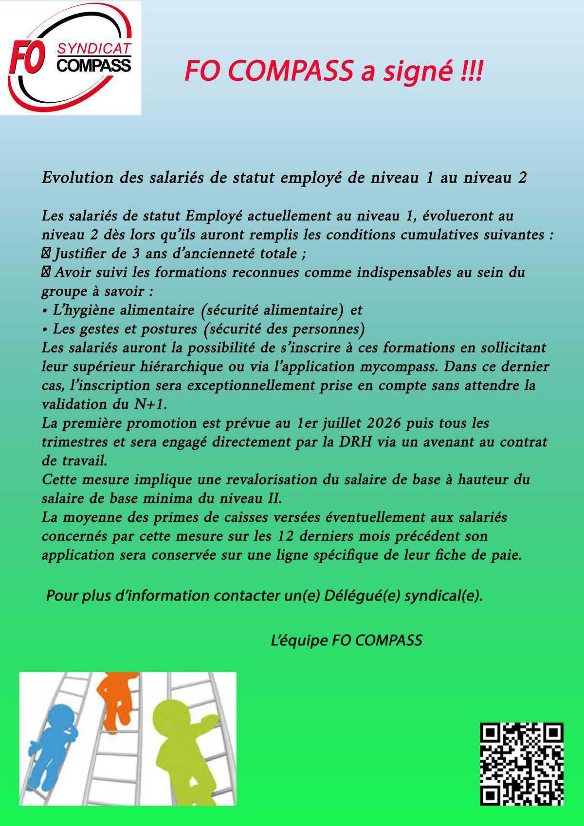 Passage du niveau 1 au niveau 2