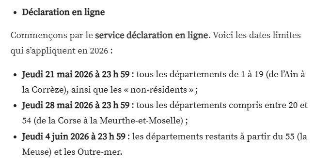 date déclaration d'impôt sur le revenu et barème kilométrique