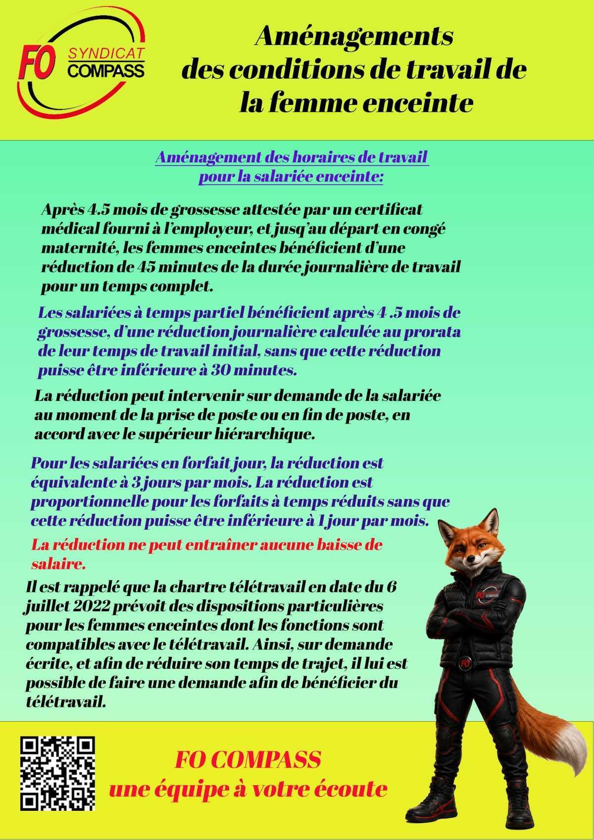 conditions de travail femme enceinte