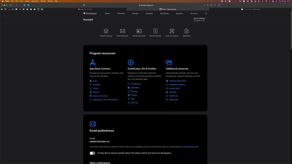 Apple utviklerkonto Apple utviklerkonto
