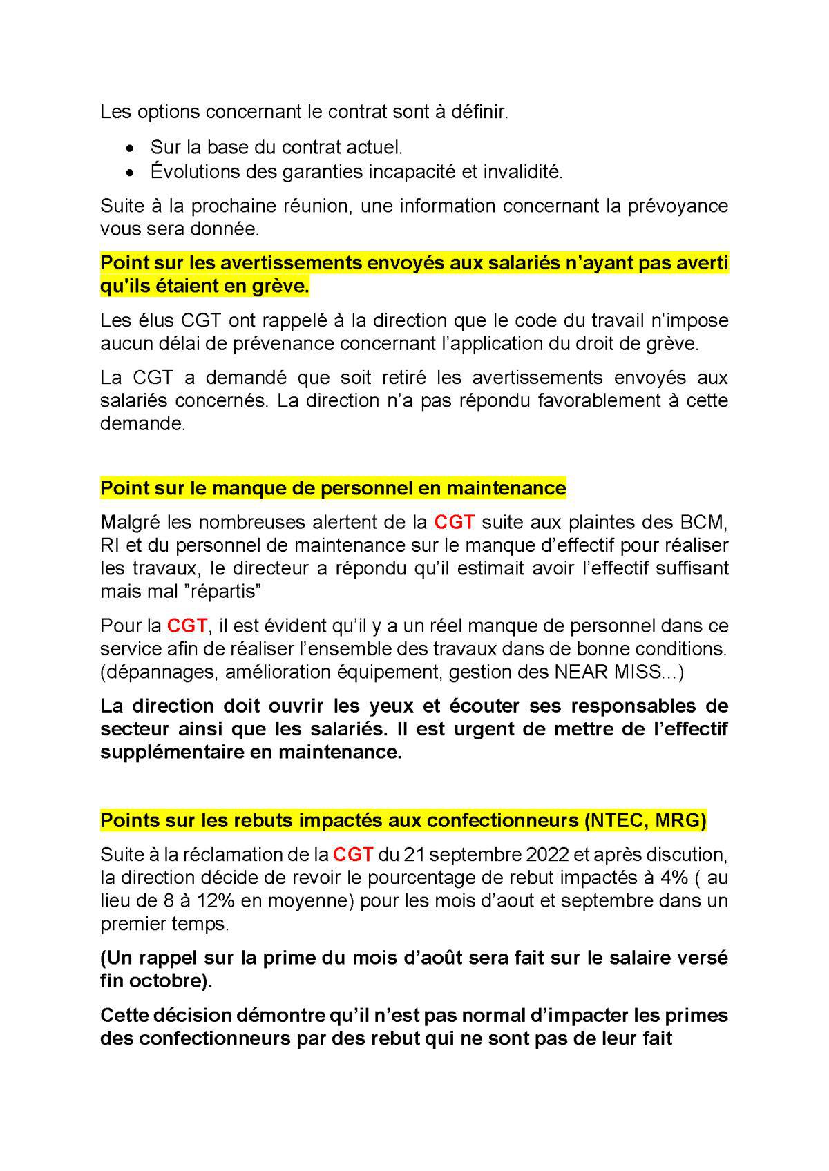 Compte rendu CSE du 30 septembre 2022