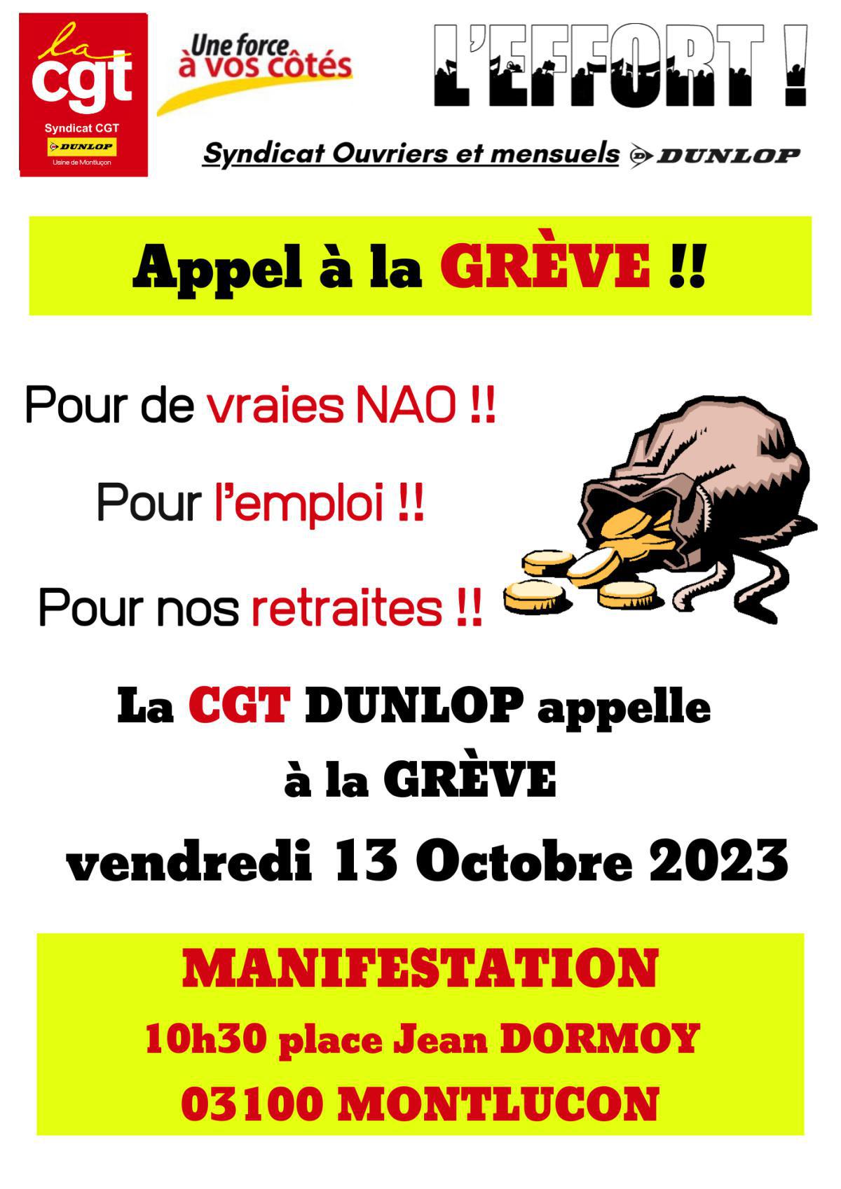 Appel à la grève vendredi 13 octobre 2023