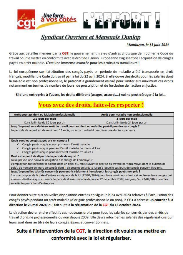 Congé payé et arrêt maladie