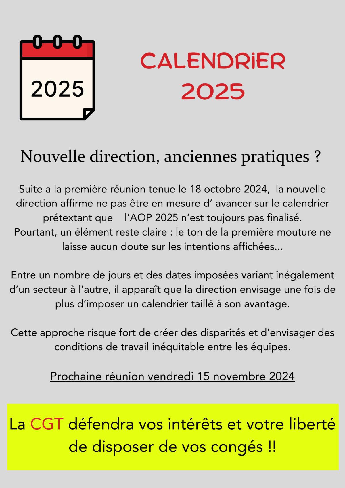 Calendrier 2025
