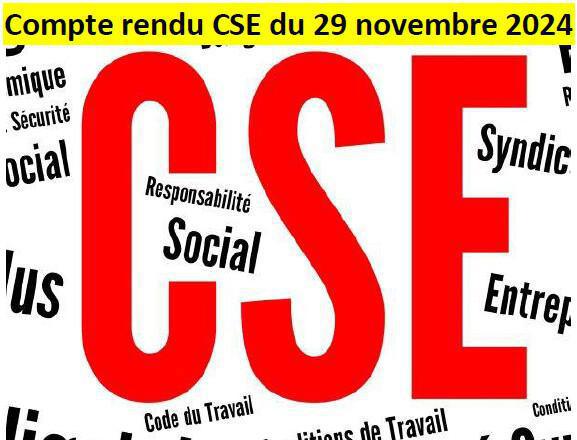 Compte rendu CSE du 29 novembre 2024